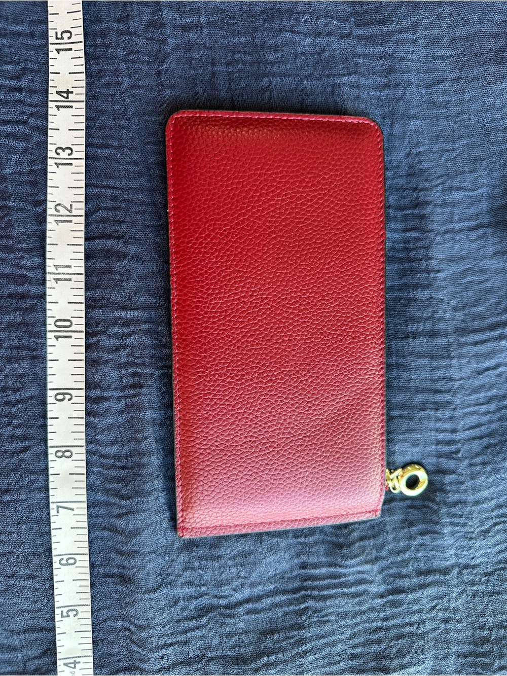 Red flip and zip wallet case